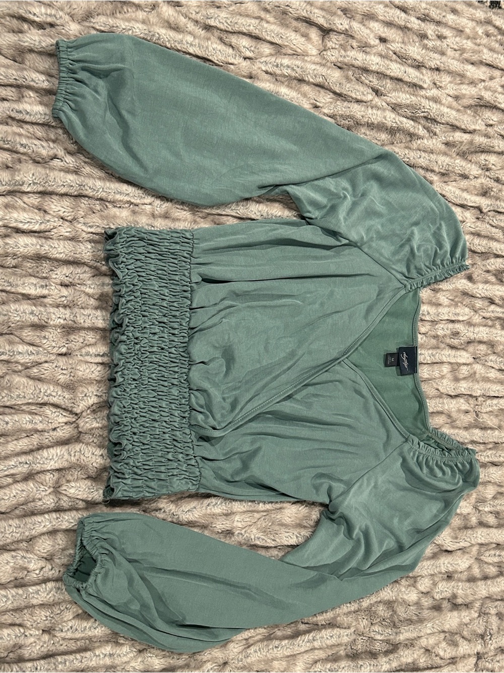 Daytrip Sage Green V-Neck Blouse